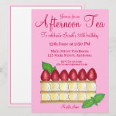 Mille Feuille French Pastry Aftermiddag Tea Party Kaart (Voorkant / Achterkant)