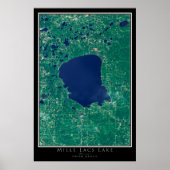 Mille Lacs Lake Minnesota Satellite Poster Map (Voorkant)