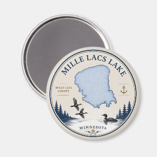 Mille Lacs Lake, MN Blokhut/Woondecoratie & Cadeau Magneet