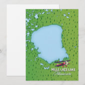 Mille Lacs-meer Minnesota reis kaart. (Voorkant / Achterkant)