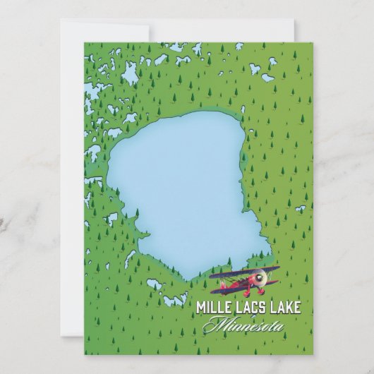 Mille Lacs-meer Minnesota reis kaart. (Voorkant)