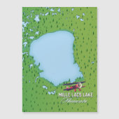 Mille Lacs-meer Minnesota reis kaart. (Voorkant)