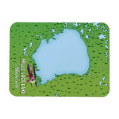 Mille Lacs-meer Minnesota reisplattegrond. Magneet (Horizontaal)