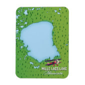 Mille Lacs-meer Minnesota reisplattegrond. Magneet (Verticaal)