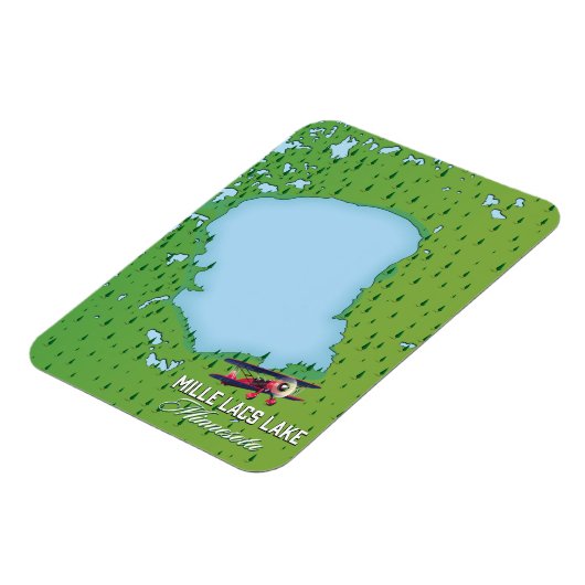 Mille Lacs-meer Minnesota reisplattegrond. Magneet (Linkerzijde)