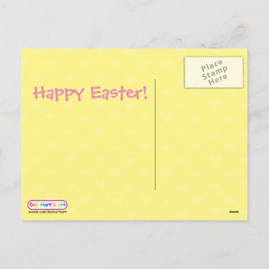 Millefiori Bunny with Festive Eggs Folk Art Easter Feestdagenkaart (Achterkant)