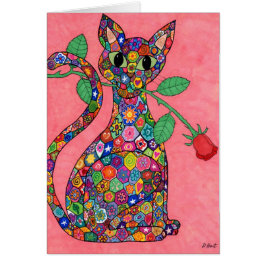 Millefiori Cat met Red Rose
