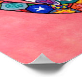 Millefiori Cat met Red Rose Poster (Hoek)