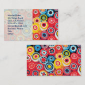 Millefiori Fine Abstract Floral Visitekaartje (Voorkant / Achterkant)