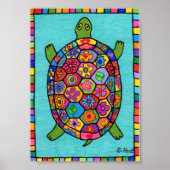 Millefiori Mosaic Turtle Mini Folk Art Poster (Voorkant)