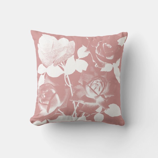 MILLENIAL PINK Prachtige Rozen Pillow Kussen (Voorkant)