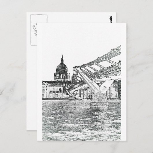 Millenium Bridge en St Pauls Briefkaart (Voorkant / Achterkant)