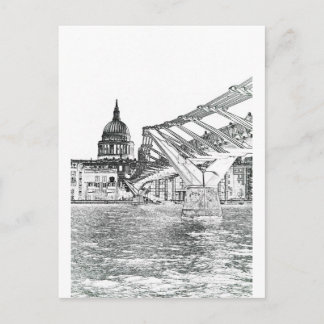 Millenium Bridge en St Pauls Briefkaart