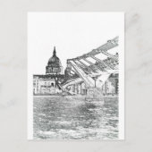 Millenium Bridge en St Pauls Briefkaart (Voorkant)