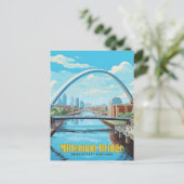 Millenium Bridge Newcastle Engeland Vintage Travel Briefkaart (Staand voorkant)