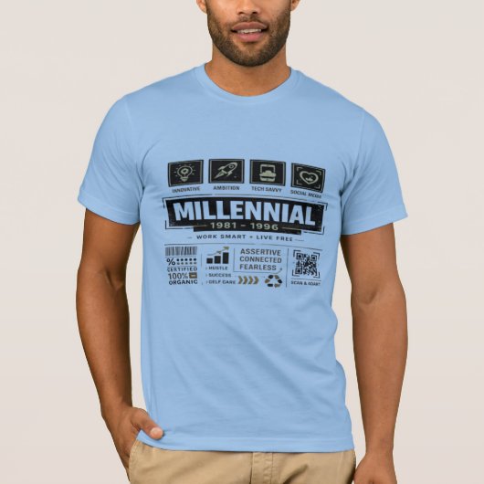 Millennial 1981–1996 Heren T-shirt (Voorkant)