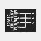 Millennial Anti Theft Device _ Funny Stick Shift  Fleece Deken (Voorkant (Horizontaal))