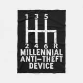 Millennial Anti Theft Device _ Funny Stick Shift  Fleece Deken (Voorkant)