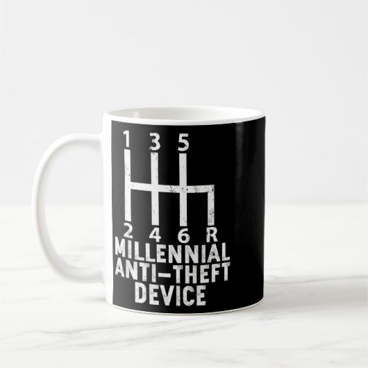 Millennial Anti Theft Device _ Funny Stick Shift Koffiemok (Links)