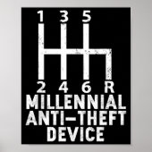 Millennial Anti Theft Device _ Funny Stick Shift  Poster (Voorkant)