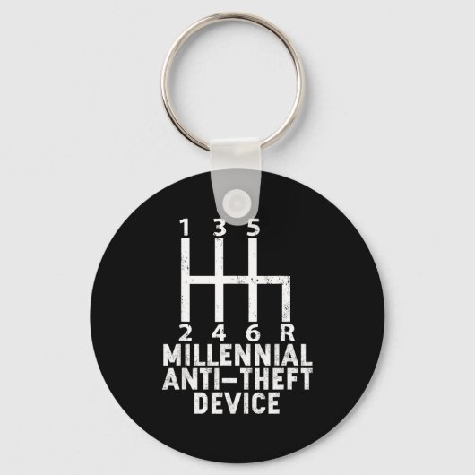 Millennial Anti Theft Device _ Funny Stick Shift Sleutelhanger (Voorkant)