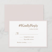 Millennial Hashtag Blush Goud Witte Trouw RSVP Kaart (Voorkant / Achterkant)
