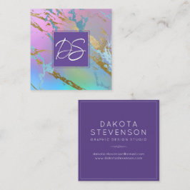 Millennial Marble | Rainbow Pastel Ombre Branding Vierkante Visitekaartje