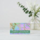 Millennial Marble | Rainbow Pastel Ombre Branding Visitekaartje (Staand voorkant)