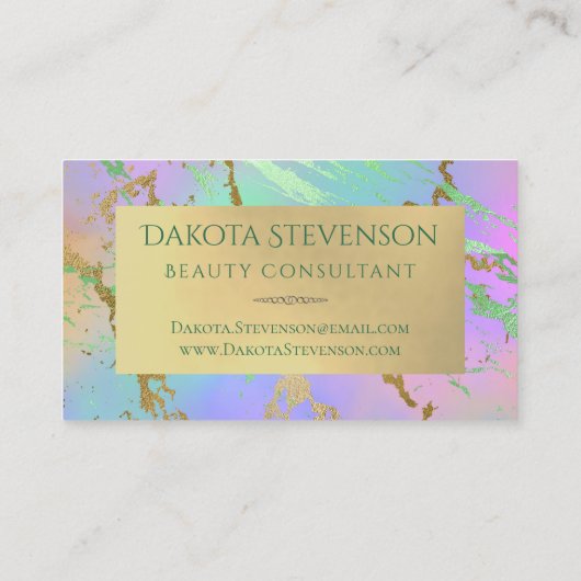 Millennial Marble | Rainbow Pastel Ombre Branding Visitekaartje (Achterkant)