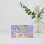 Millennial Marble | Rainbow Pastel Ombre Branding Visitekaartje (Staand voorkant)