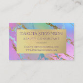 Millennial Marble | Rainbow Pastel Ombre Branding Visitekaartje (Achterkant)
