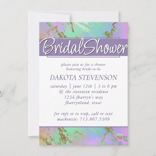 Millennial Marble | Speels Ombre Vrijgezellenfeest Kaart (Voorkant)