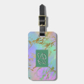 Millennial Marble | Speelse Rainbow Ombre Custom Bagagelabel (Voorkant verticaal)