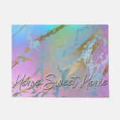 Millennial Marble | Speelse Rainbow Ombre Welkom Deurmat (Voorkant)