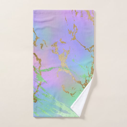 Millennial Marble | Speelse regenboog pastel ombre Bad Handdoek (Handdoek)