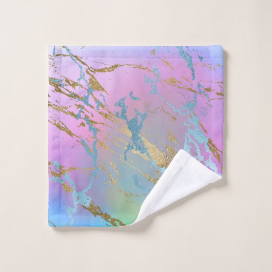 Millennial Marble | Speelse regenboog pastel ombre Bad Handdoek (Wasdoekje)