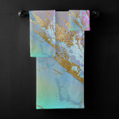 Millennial Marble | Speelse regenboog pastel ombre Bad Handdoek