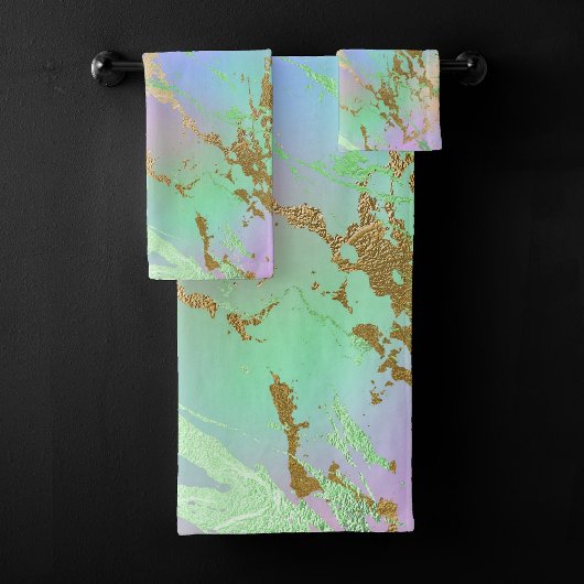 Millennial Marble | Speelse regenboog pastel ombre Bad Handdoek