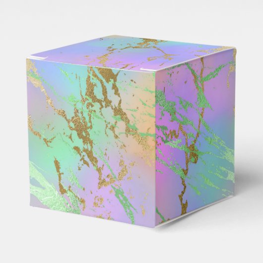 Millennial Marble | Speelse regenboog pastel ombre Bedankdoosjes (Voorkant Zijde)