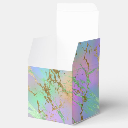 Millennial Marble | Speelse regenboog pastel ombre Bedankdoosjes (Geopend)