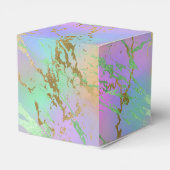 Millennial Marble | Speelse regenboog pastel ombre Bedankdoosjes (Achterkant)