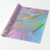 Millennial Marble | Speelse regenboog pastel ombre Cadeaupapier (Uitgerold)