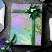 Millennial Marble | Speelse regenboog pastel ombre Cadeaupapier