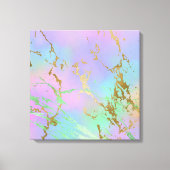 Millennial Marble | Speelse regenboog pastel ombre Canvas Afdruk (Voorkant)