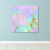 Millennial Marble | Speelse regenboog pastel ombre Canvas Afdruk (Insitu (Houten vloer))