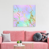 Millennial Marble | Speelse regenboog pastel ombre Canvas Afdruk (Insitu (Woonkamer))
