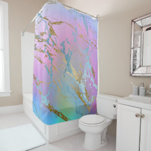 Millennial Marble Speelse regenboog pastel ombre Douchegordijn