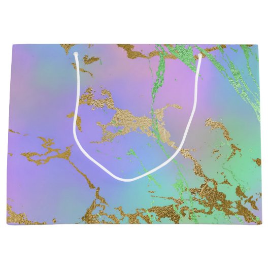 Millennial Marble | Speelse regenboog pastel ombre Groot Cadeauzakje (Voorkant)