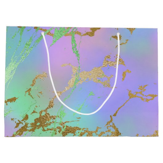Millennial Marble | Speelse regenboog pastel ombre Groot Cadeauzakje (Achterkant)