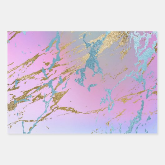 Millennial Marble | Speelse regenboog pastel ombre Inpakpapier Vel (Voorkant 2)
